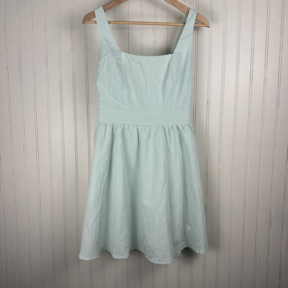Mi Ami Mint Green Dress in Size Medium - Square neck, Pockets, Above the Knee - Picture 1 of 10